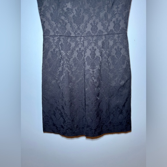 LAUNDRY BY DESIGN WOMENS BLACK DAMASK EMBROIDERY SHORT SLEEVE DRESS. SIZE 2 - Picture 7 of 13